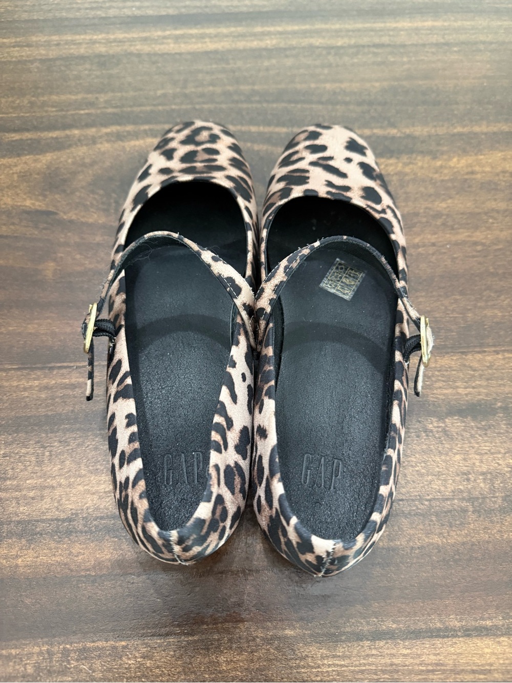 GAP Leopard Print Mary Jane Flats in Tan and Black - Picture 2 of 10